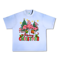 Grape Ice merry christmas flamingos Urban Heavy Tee - MaliasSmallBusiness