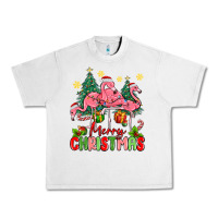 Lunar Rock merry christmas flamingos Urban Heavy Tee - MaliasSmallBusiness
