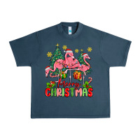 Merry Christmas Flamingos Urban Heavy Tee | Teevron