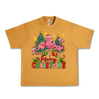 Peanut Butter merry christmas flamingos Urban Heavy Tee - MaliasSmallBusiness