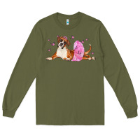 Army Green boxer dog with tutu Long Sleeve Tee - LillyAllenDesigns