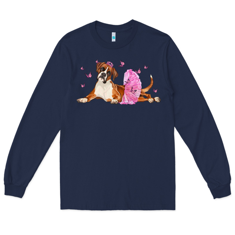 Boxer Dog With Tutu Long Sleeve Tee by LillyAllenDesigns | Teevron