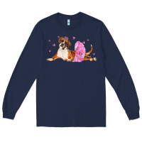 Navy boxer dog with tutu Long Sleeve Tee - LillyAllenDesigns