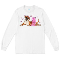 White boxer dog with tutu Long Sleeve Tee - LillyAllenDesigns