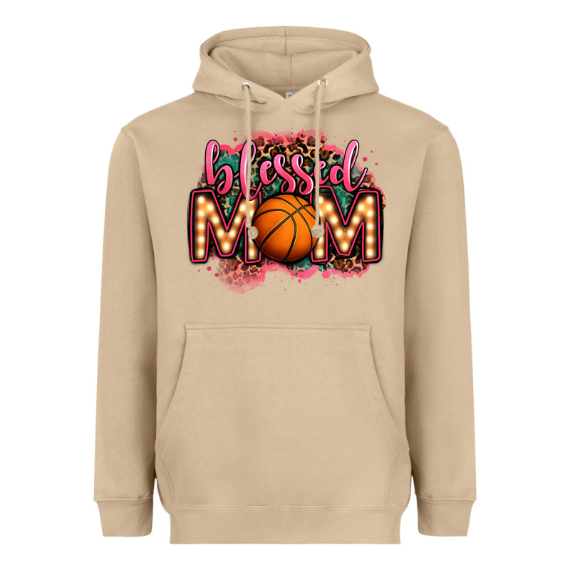 Blessed Basketball Mom Lightbulb Letters Heavyweight Hoodie by OliviaCreatesArt | Teevron
