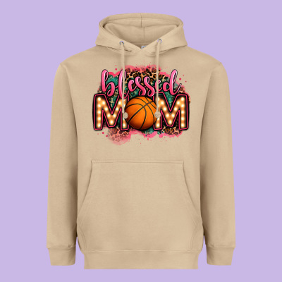 Blessed Basketball Mom Lightbulb Letters Heavyweight Hoodie Designed By Oliviacreatesart