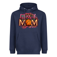 Navy blessed basketball mom lightbulb letters Heavyweight Hoodie - OliviaCreatesArt