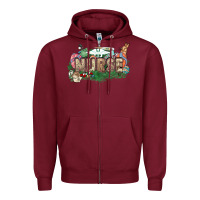 Burgundy Easter egg Nurse bunny Easter Day Zipper Hoodie - HowdyJamesFarm
