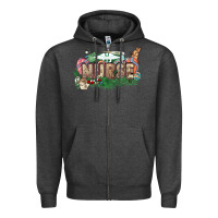 Charcoal Heather Easter egg Nurse bunny Easter Day Zipper Hoodie - HowdyJamesFarm