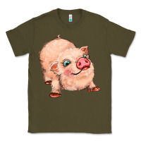 Army Green pig Classic Tee - MaliasSmallBusiness