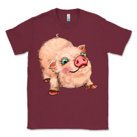 Burgundy pig Classic Tee - MaliasSmallBusiness