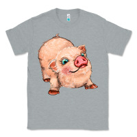 Heather Grey pig Classic Tee - MaliasSmallBusiness