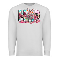Dove Grey Easter Day Hop bunny Premium Sweatshirt - OliviaCreatesArt