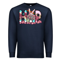 Navy Easter Day Hop bunny Premium Sweatshirt - OliviaCreatesArt