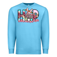 Ocean Blue Easter Day Hop bunny Premium Sweatshirt - OliviaCreatesArt