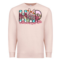 Pale Pink Easter Day Hop bunny Premium Sweatshirt - OliviaCreatesArt