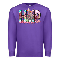Purple Easter Day Hop bunny Premium Sweatshirt - OliviaCreatesArt