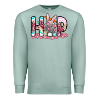 Seafoam Easter Day Hop bunny Premium Sweatshirt - OliviaCreatesArt