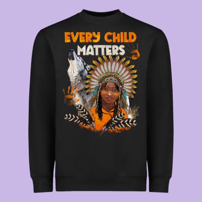 Every Child Matters Child And Wolf Heavyweight Sweatshirt Designed By Barkaloodesign
