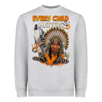 Heather Grey every child matters child and wolf Heavyweight Sweatshirt - BarkalooDesign
