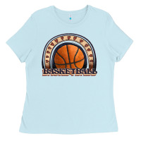 Baby Blue basketball rainbow Ladies Tee - JahusDesignShop