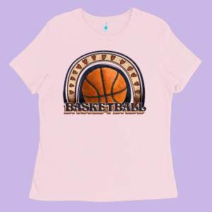 Basketball Rainbow Ladies Tee Designed By Jahusdesignshop