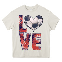 Cream soccer love Heavy Core Tee - JahusDesignShop