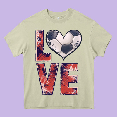 Soccer Love Heavy Core Tee Designed By Jahusdesignshop
