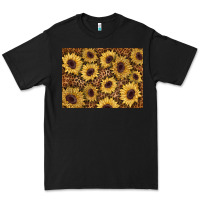 Black sunflower leopard background 3200x2400 Premium Tee - AdoDesignShop