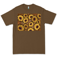 Cacao sunflower leopard background 3200x2400 Premium Tee - AdoDesignShop