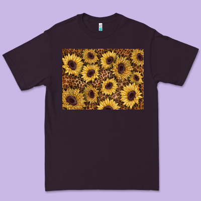 Sunflower Leopard Background 3200x2400 Premium Tee Designed By Adodesignshop