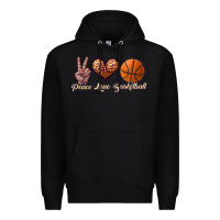 Black peace love basketball Premium Hoodie - JahusDesignShop