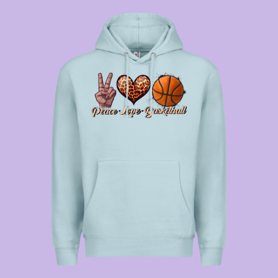 Peace Love Basketball Premium Hoodie Designed By Jahusdesignshop