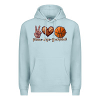 Blue Mist peace love basketball Premium Hoodie - JahusDesignShop
