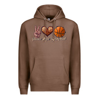 Chestnut peace love basketball Premium Hoodie - JahusDesignShop