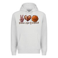 Dove Grey peace love basketball Premium Hoodie - JahusDesignShop