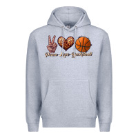 Heather Grey peace love basketball Premium Hoodie - JahusDesignShop