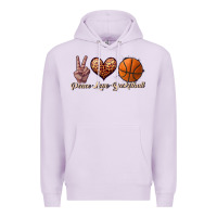 Lilac peace love basketball Premium Hoodie - JahusDesignShop