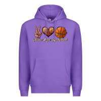 Purple peace love basketball Premium Hoodie - JahusDesignShop
