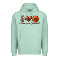 Seafoam peace love basketball Premium Hoodie - JahusDesignShop