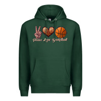 Sports Green peace love basketball Premium Hoodie - JahusDesignShop