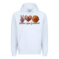 White peace love basketball Premium Hoodie - JahusDesignShop