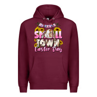 Burgundy Small town Easter Day Premium Hoodie - CowGirlArtShop