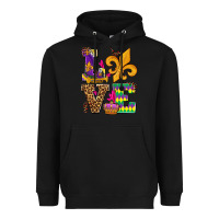 Black mardi gras love olivia Heavyweight Hoodie - OliviaCreatesArt