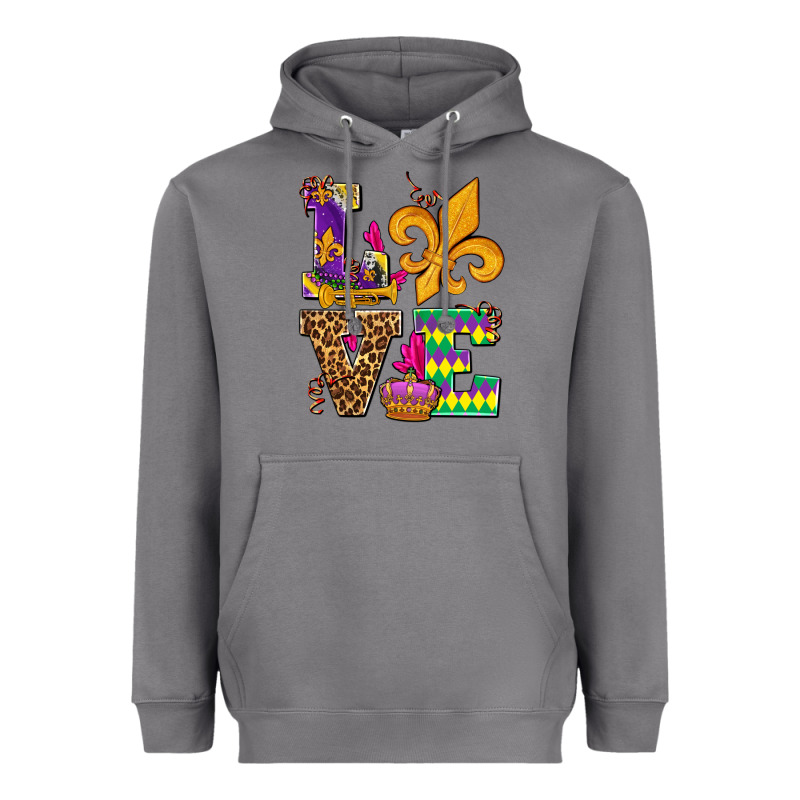 Mardi Gras Love Olivia Heavyweight Hoodie by OliviaCreatesArt | Teevron