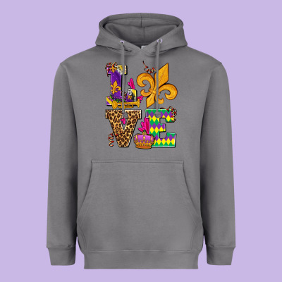Mardi Gras Love Olivia Heavyweight Hoodie Designed By Oliviacreatesart