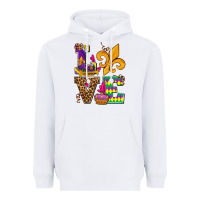 White mardi gras love olivia Heavyweight Hoodie - OliviaCreatesArt