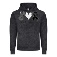 Vintage Black Peace Love Cure Melanoma Cancer Vintage Hoodie - Jasminsmagicworld