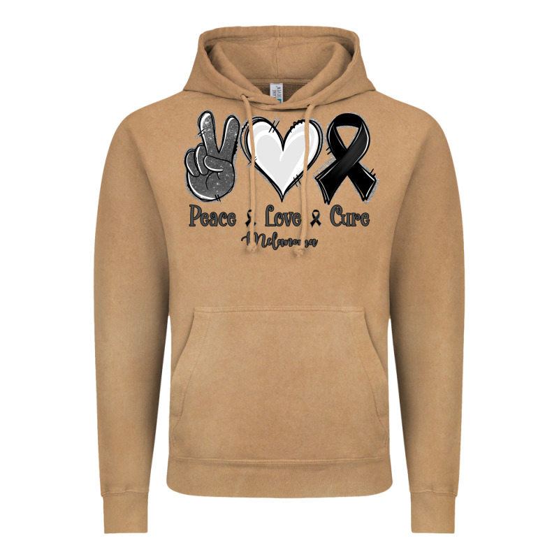 Peace Love Cure Melanoma Cancer Vintage Hoodie by Jasminsmagicworld | Teevron