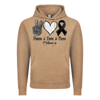 Vintage Coffee Peace Love Cure Melanoma Cancer Vintage Hoodie - Jasminsmagicworld
